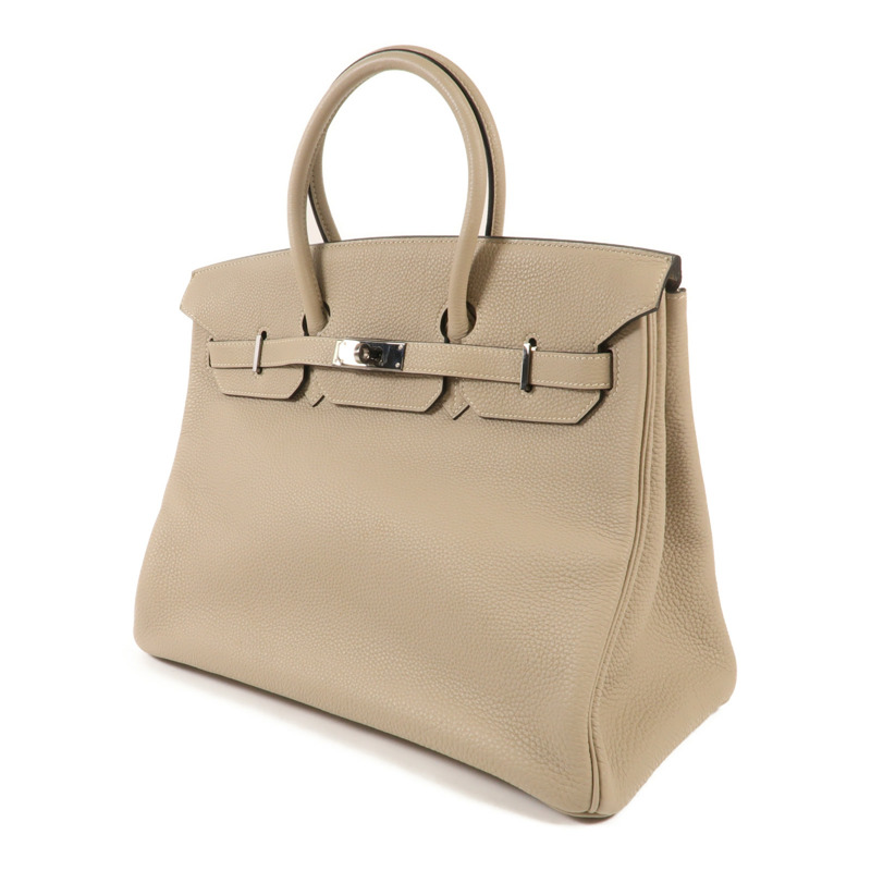 HERMES Clemence皮革Birkin 35銀扣手挽袋Trench-2