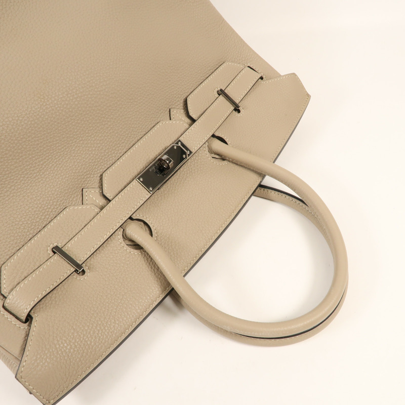 HERMES Clemence皮革Birkin 35銀扣手挽袋Trench-4