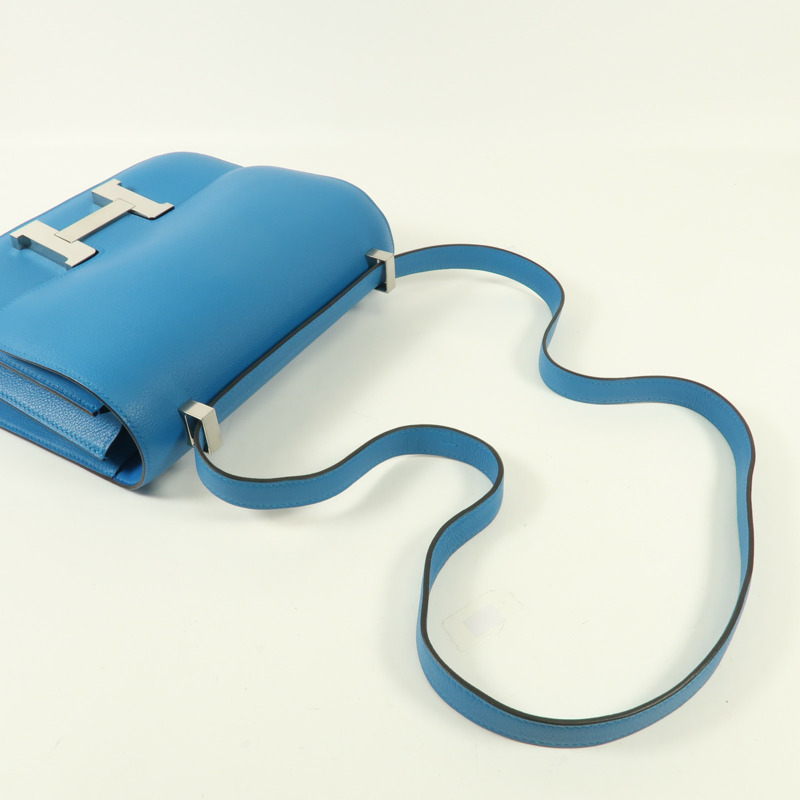 HERMES  Evercolor皮革Constance 24銀扣肩背袋-7