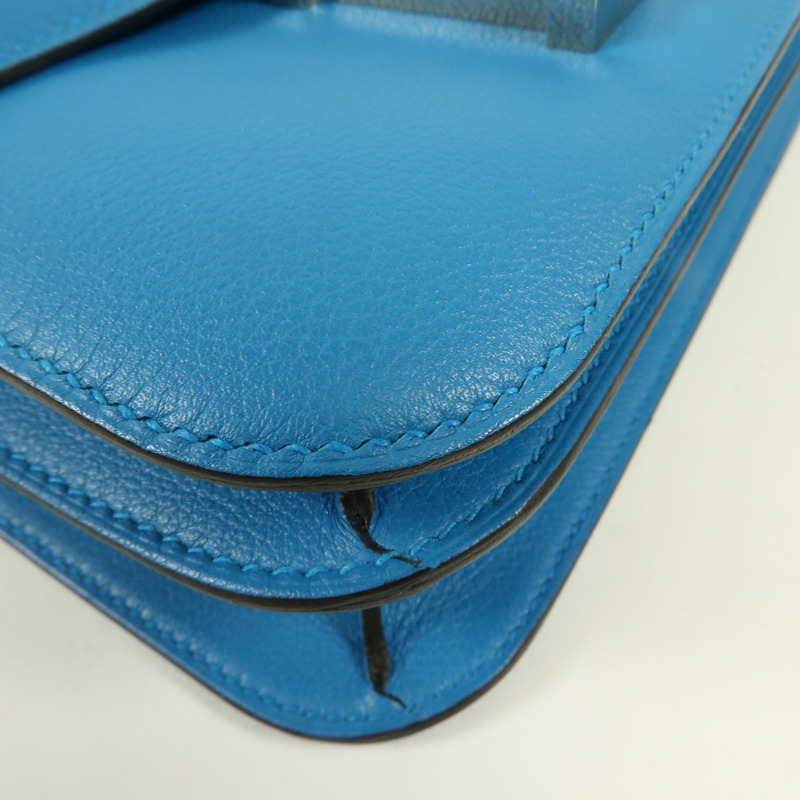 HERMES  Evercolor皮革Constance 24銀扣肩背袋-8