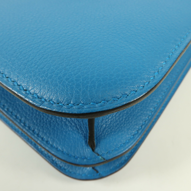 HERMES  Evercolor皮革Constance 24銀扣肩背袋-10