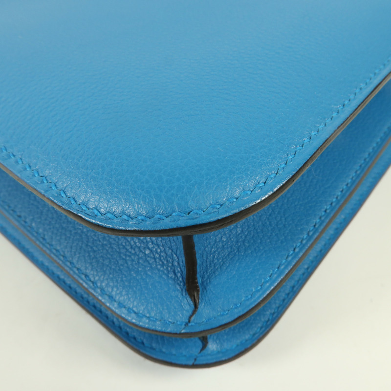 HERMES  Evercolor皮革Constance 24銀扣肩背袋-11
