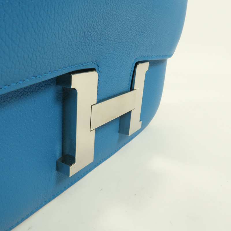 HERMES  Evercolor皮革Constance 24銀扣肩背袋-12