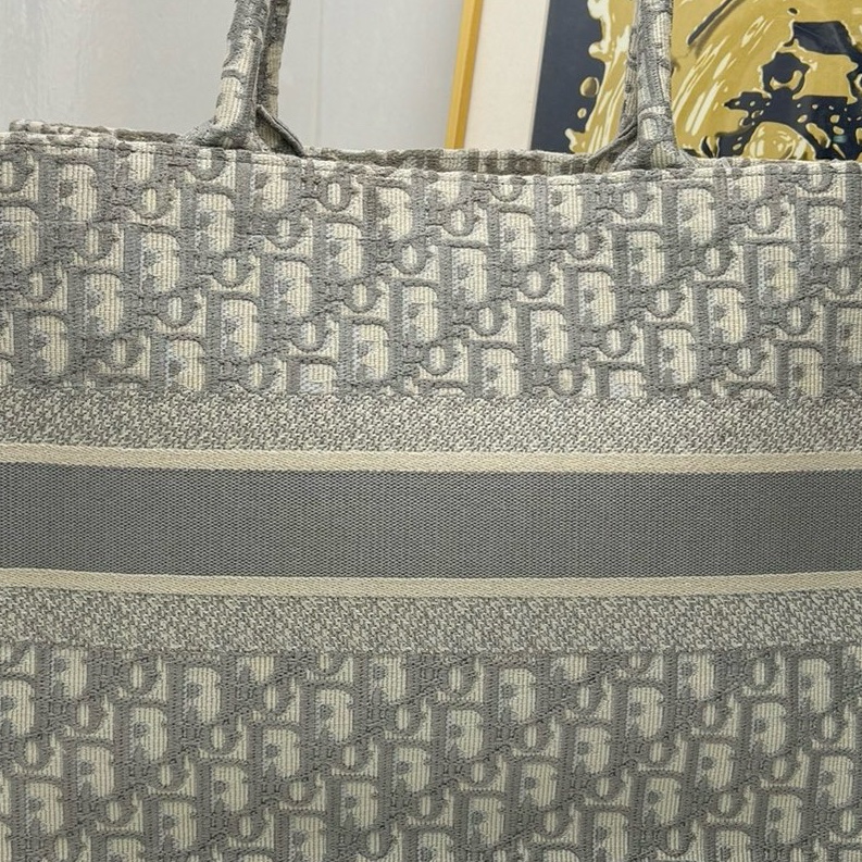 【閒置❤️】 Dior 淺色老花oblique book tote托特手提包購物袋 中號-3