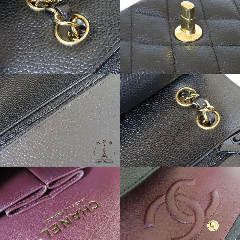 【巴黎站二手名牌專賣店】＊現貨＊CHANEL香奈兒真品＊經典黑色菱格紋荔枝牛皮金雙C COCO 25 金鏈肩背包-6