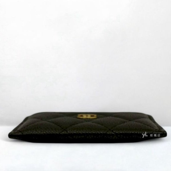 CHANEL 黑金荔枝卡片夾AP0213-5