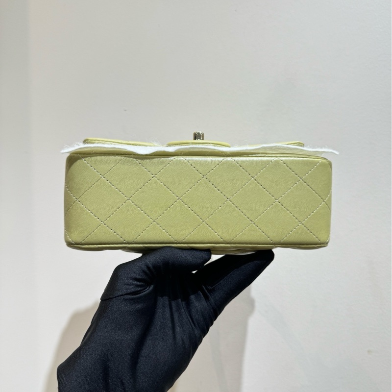 【99❤️全套】chanel 23A系列 CF大mini handle 手柄手提包 芥末黃(淺綠)-5