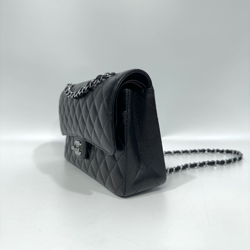 Chanel黑銀COCO25口蓋包A01112-3