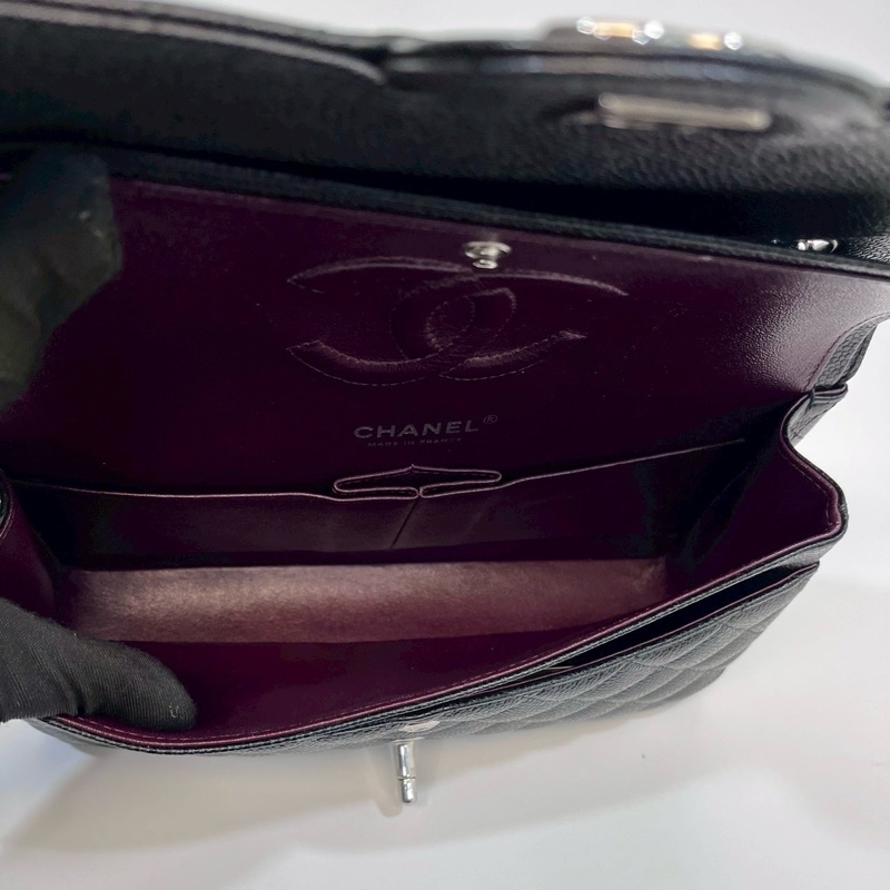 Chanel黑銀COCO25口蓋包A01112-7