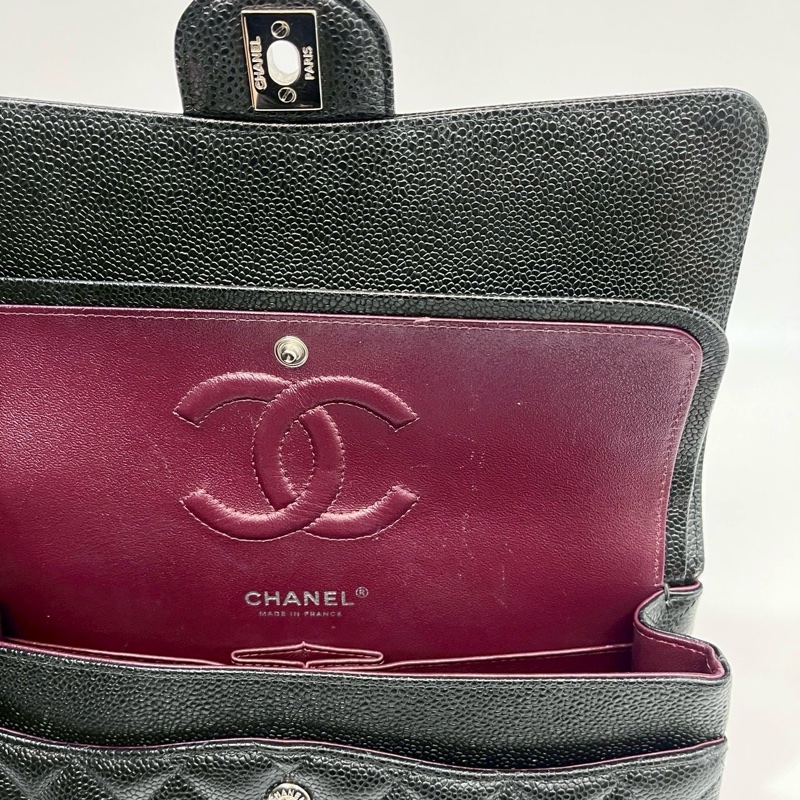 Chanel黑銀COCO25口蓋包A01112-8