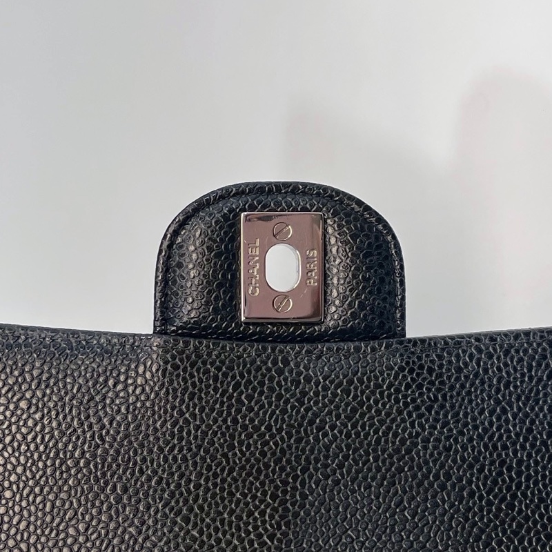 Chanel黑銀COCO25口蓋包A01112-11