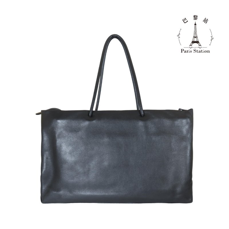 【巴黎站二手名牌專賣店】＊現貨＊CHANEL香奈兒真品＊Essential Rue Cambon黑色小牛皮拉鍊購物手提包 托特包-1