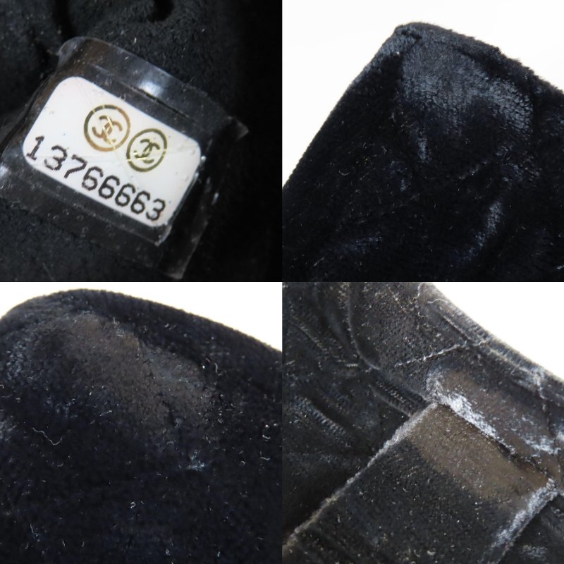 【巴黎站二手名牌專賣店】＊現貨＊CHANEL香奈兒真品＊黑色天鵝絨內裏帆布紅寶石釦式雙層小功能包 錢包-6