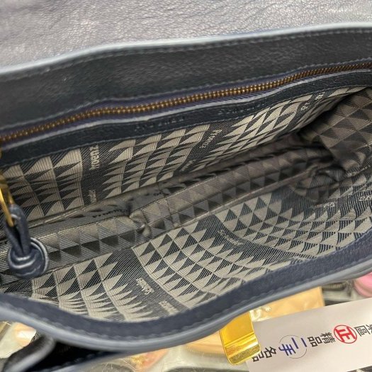 東區正精品㊣Proenza Schouler PS1 Tiny 海軍藍色全皮金釦釦式翻蓋手提包斜背包兩用包 RZ5936-3