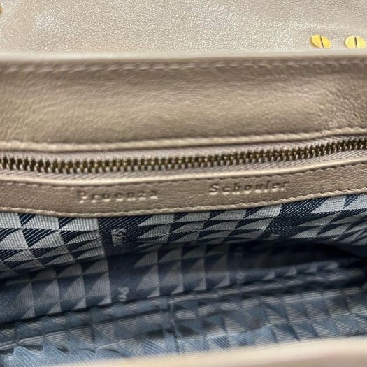 東區正精品㊣Proenza Schouler PS1 Tiny 大象灰色全皮金釦釦式翻蓋手提包斜背包兩用包 RZ5935-1