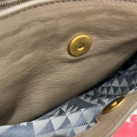 東區正精品㊣Proenza Schouler PS1 Tiny 大象灰色全皮金釦釦式翻蓋手提包斜背包兩用包 RZ5935-3