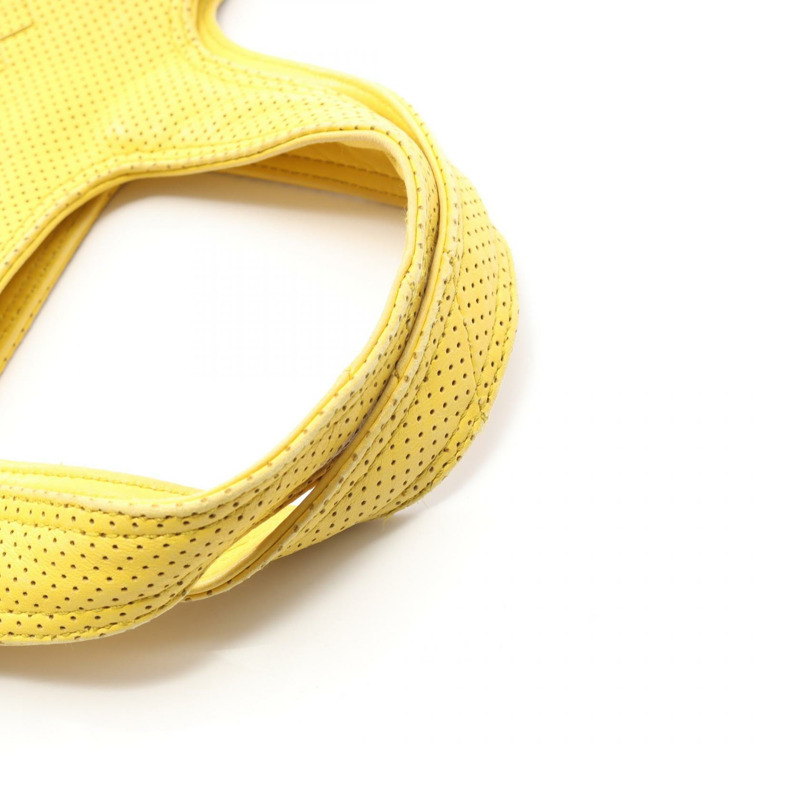 BOTTEGA VENETA Intrecciato 編織手提包 143393 黃色皮革 二手 女士-5