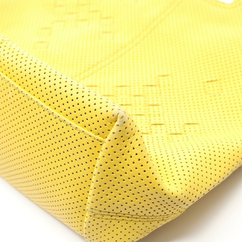 BOTTEGA VENETA Intrecciato 編織手提包 143393 黃色皮革 二手 女士-7