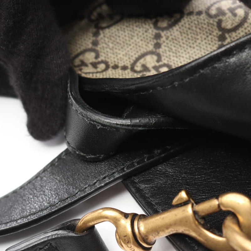 GUCCI GG Supreme 老虎肩背手提包 450950 帆布皮革 米色 二手 男女通用-12