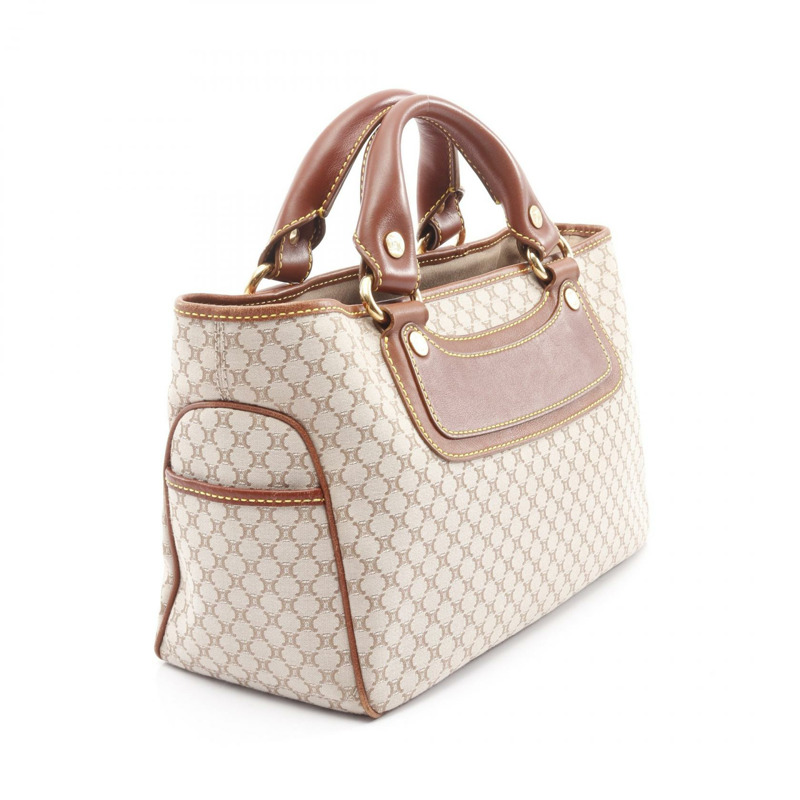 CELINE Boogie Macadam 托特包 手提包 YS00/44 帆布 皮革 米色 棕色 二手 女款-1