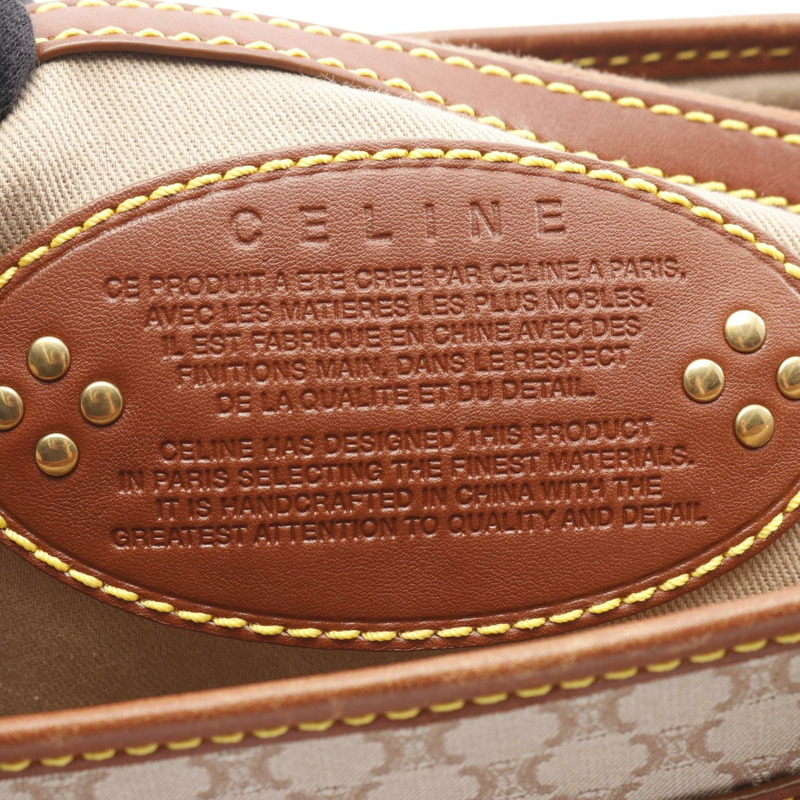 CELINE Boogie Macadam 托特包 手提包 YS00/44 帆布 皮革 米色 棕色 二手 女款-3