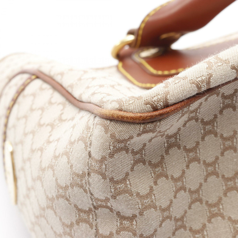 CELINE Boogie Macadam 托特包 手提包 YS00/44 帆布 皮革 米色 棕色 二手 女款-4