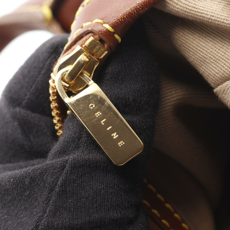 CELINE Boogie Macadam 托特包 手提包 YS00/44 帆布 皮革 米色 棕色 二手 女款-7