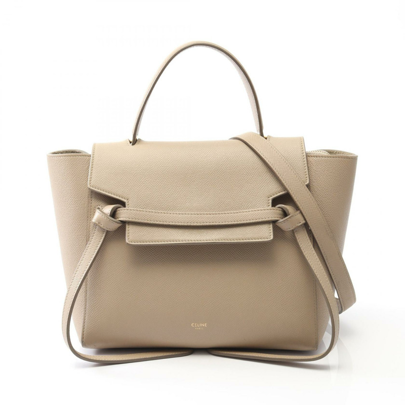 CELINE BELT BAG MICRO 單肩手提斜背包 180153 皮革 米色 二手 女士-0