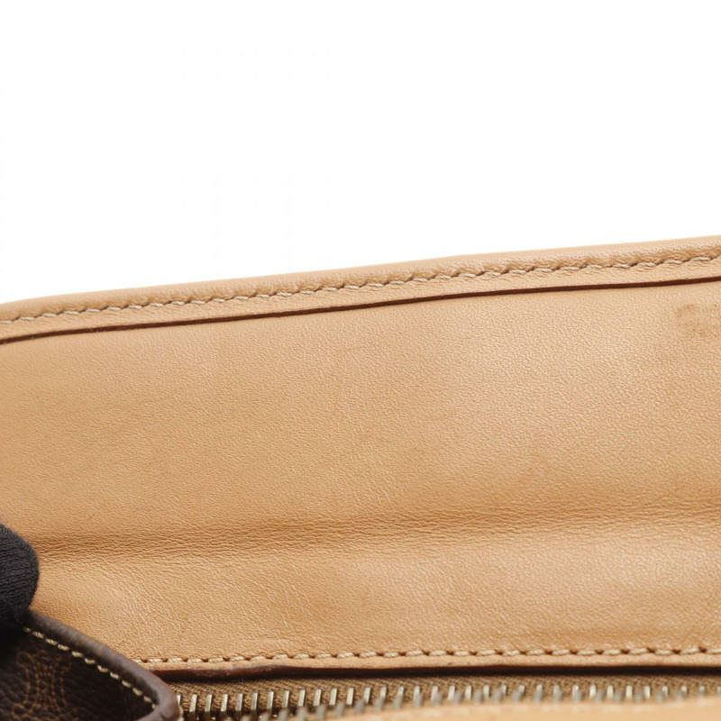 CELINE Macadam 手袋 帆布 皮革 棕色 米色 二手 女款-4