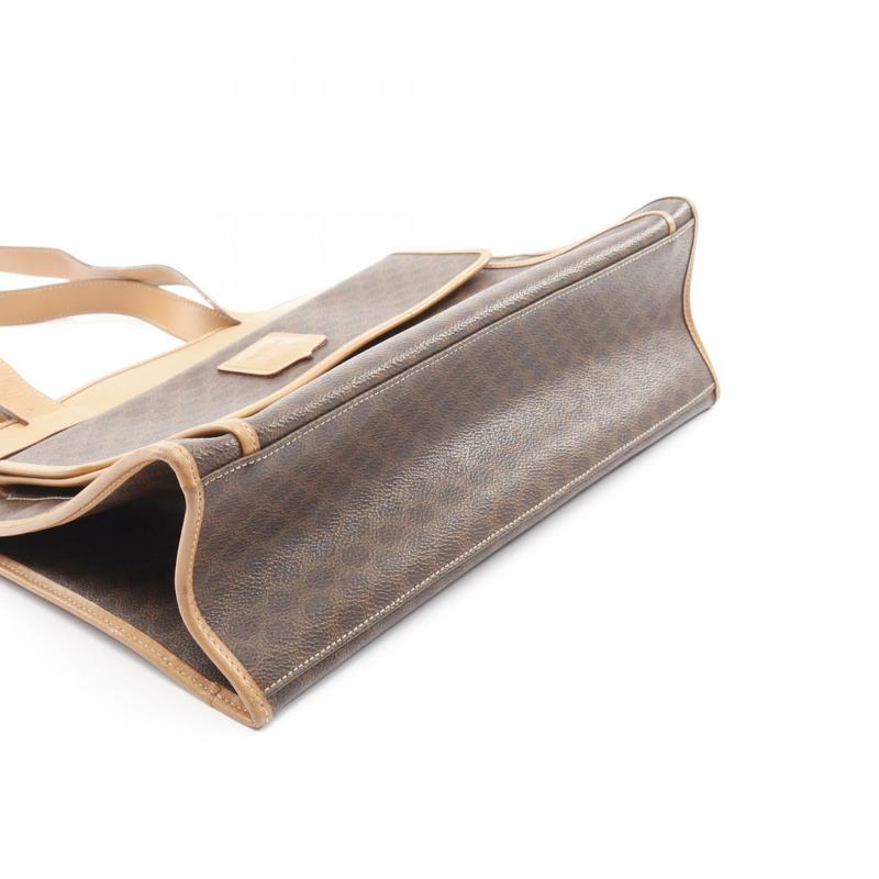 CELINE Macadam 手袋 帆布 皮革 棕色 米色 二手 女款-6