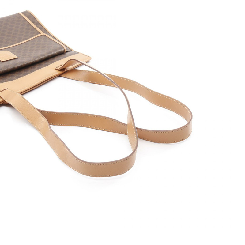 CELINE Macadam 手袋 帆布 皮革 棕色 米色 二手 女款-7