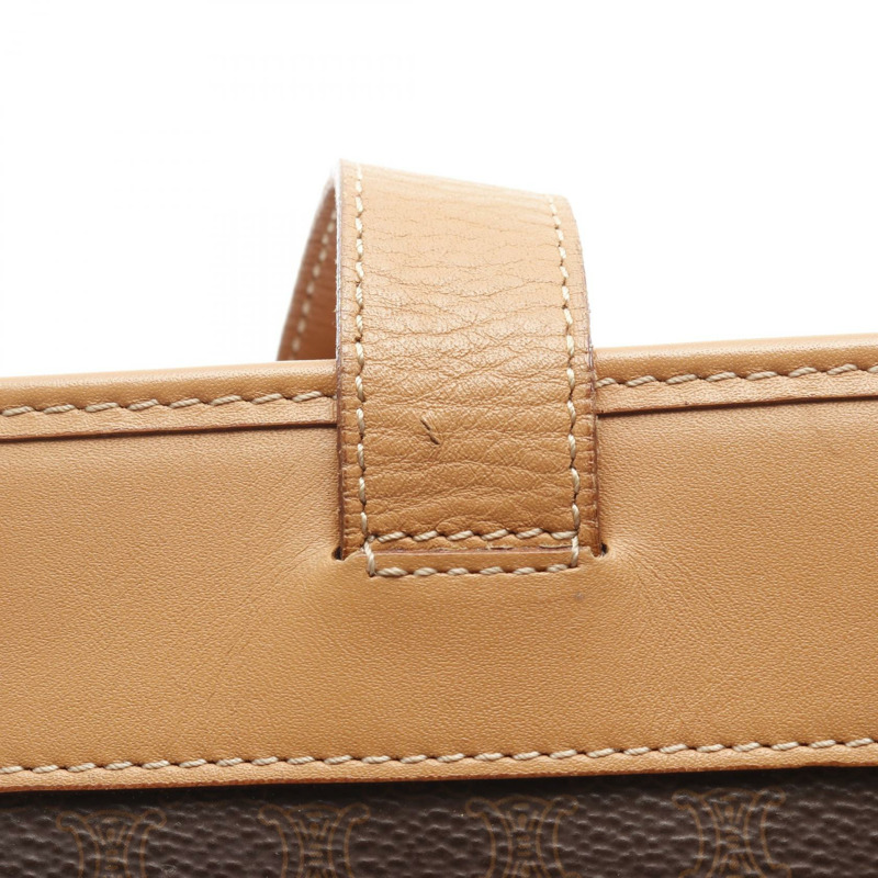 CELINE Macadam 手袋 帆布 皮革 棕色 米色 二手 女款-8