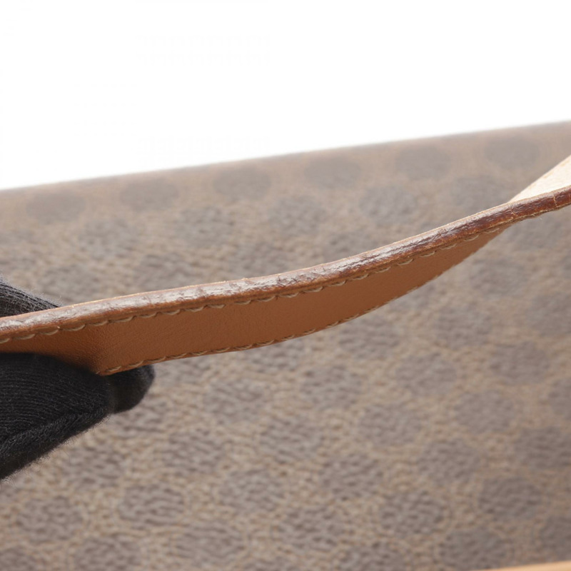 CELINE Macadam 手袋 帆布 皮革 棕色 米色 二手 女款-9