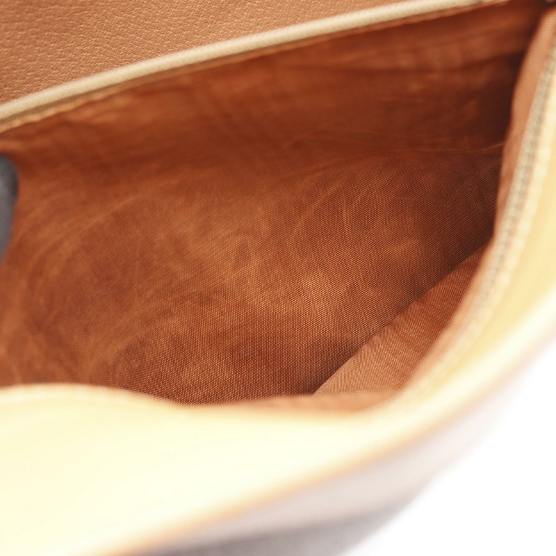 CELINE Macadam 手袋 帆布 皮革 棕色 米色 二手 女款-12