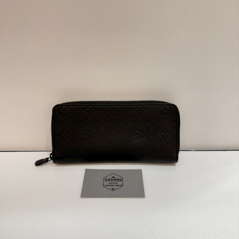LV 全皮壓紋 拉鍊 長夾/皮夾 M62902 87成新-0
