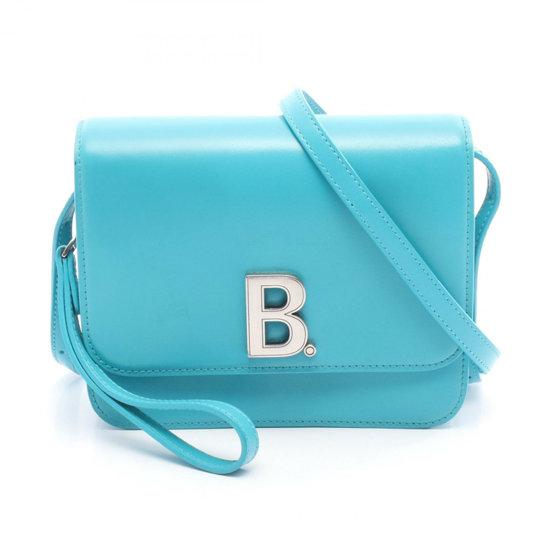 BALENCIAGA 肩挎斜背包 592898 皮革 藍色/綠松石色 二手 女士-0