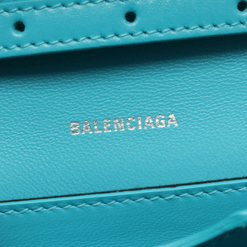 BALENCIAGA 肩挎斜背包 592898 皮革 藍色/綠松石色 二手 女士-3