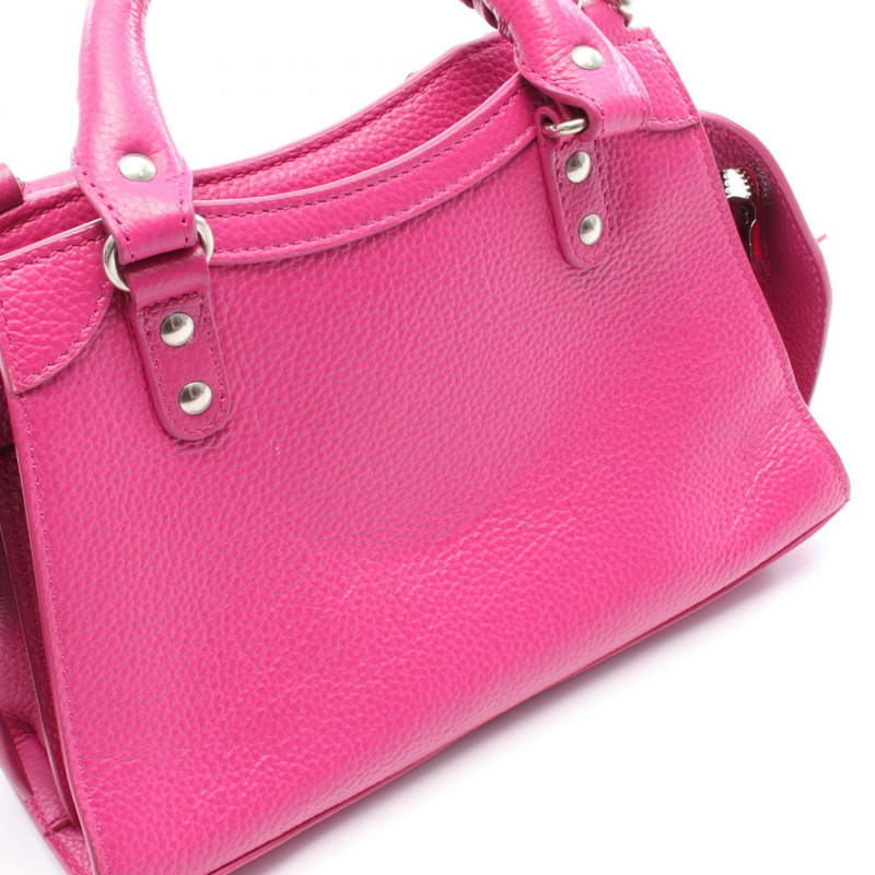 BALENCIAGA Neo Classic Nano 單肩包 手袋 638527 皮革 粉紅色 二手 女款-4