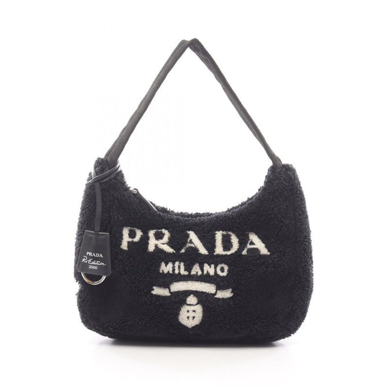 PRADA 2000 復刻版 SPUGNA 迷你手提包 1NE515 布料 黑白配色 二手 女士-0