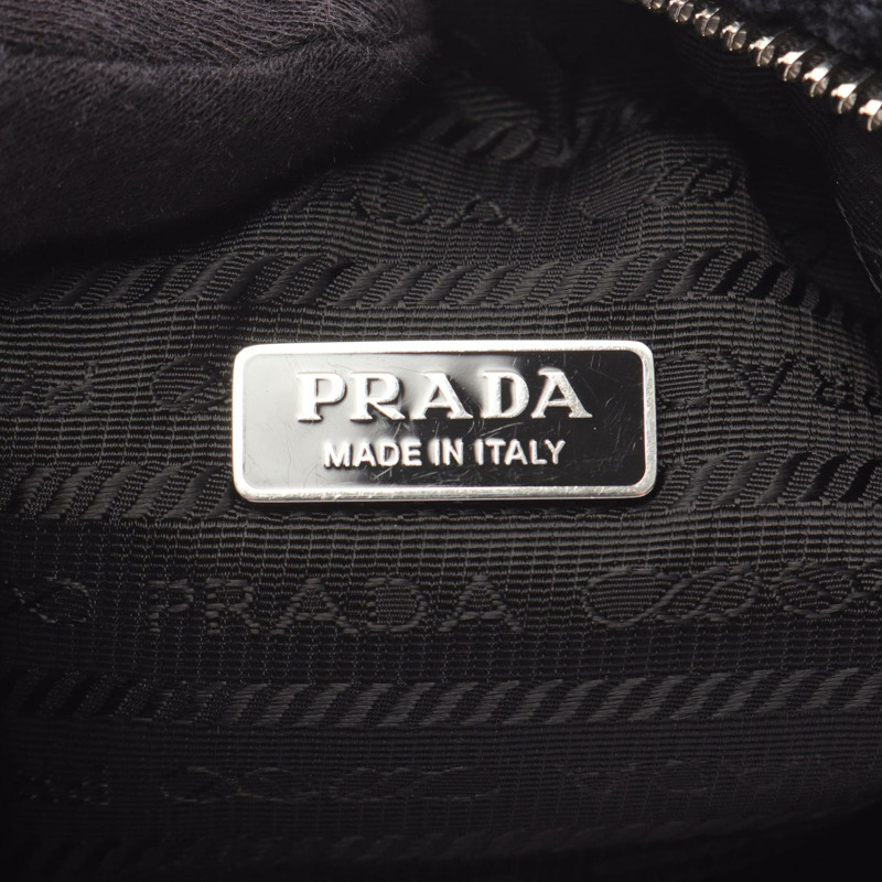 PRADA 2000 復刻版 SPUGNA 迷你手提包 1NE515 布料 黑白配色 二手 女士-3