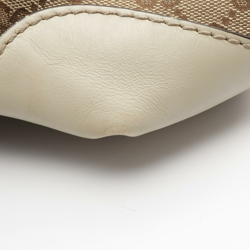 GUCCI Sukey GG帆布單肩手提包 247902 皮革 米色 白色 二手 斜背包-7