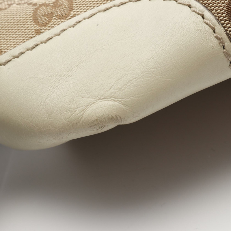 GUCCI Sukey GG帆布單肩手提包 247902 皮革 米色 白色 二手 斜背包-8