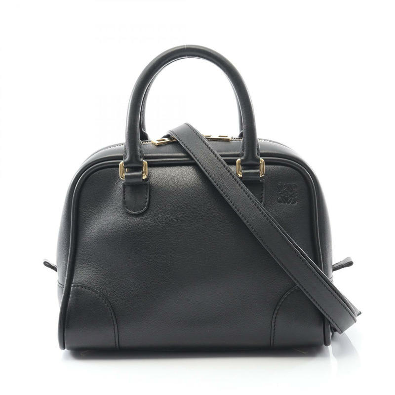 LOEWE Amazona 75 肩斜背包 手提包 301.30.L01 皮革 黑色 二手 女士-0