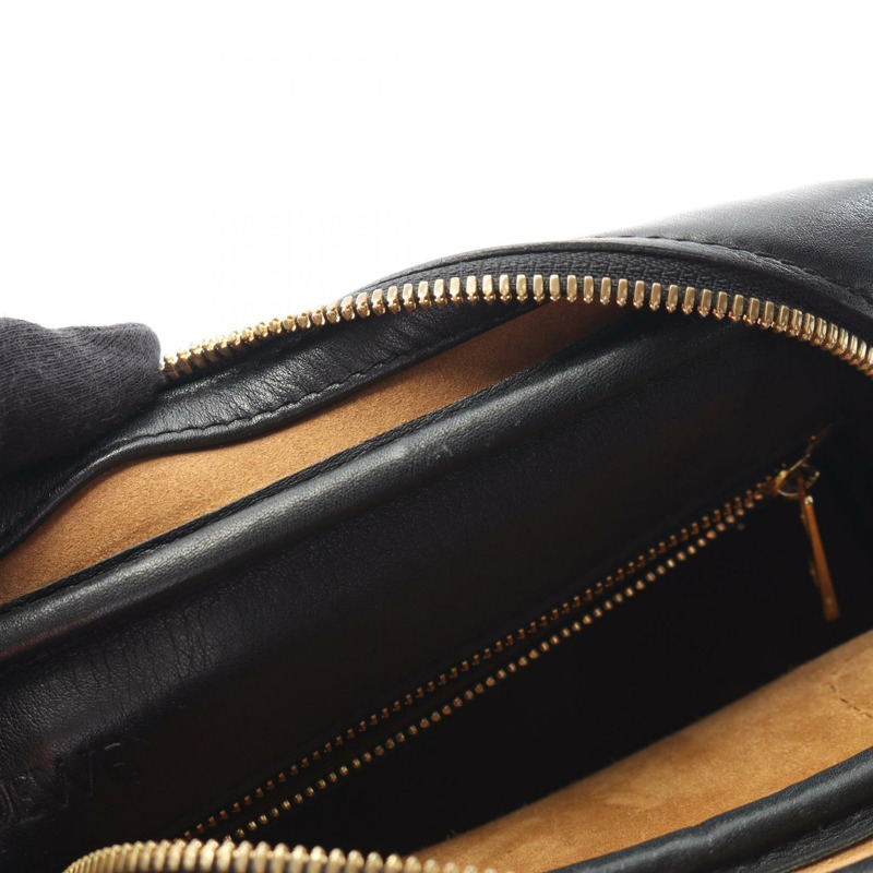 LOEWE Amazona 75 肩斜背包 手提包 301.30.L01 皮革 黑色 二手 女士-7