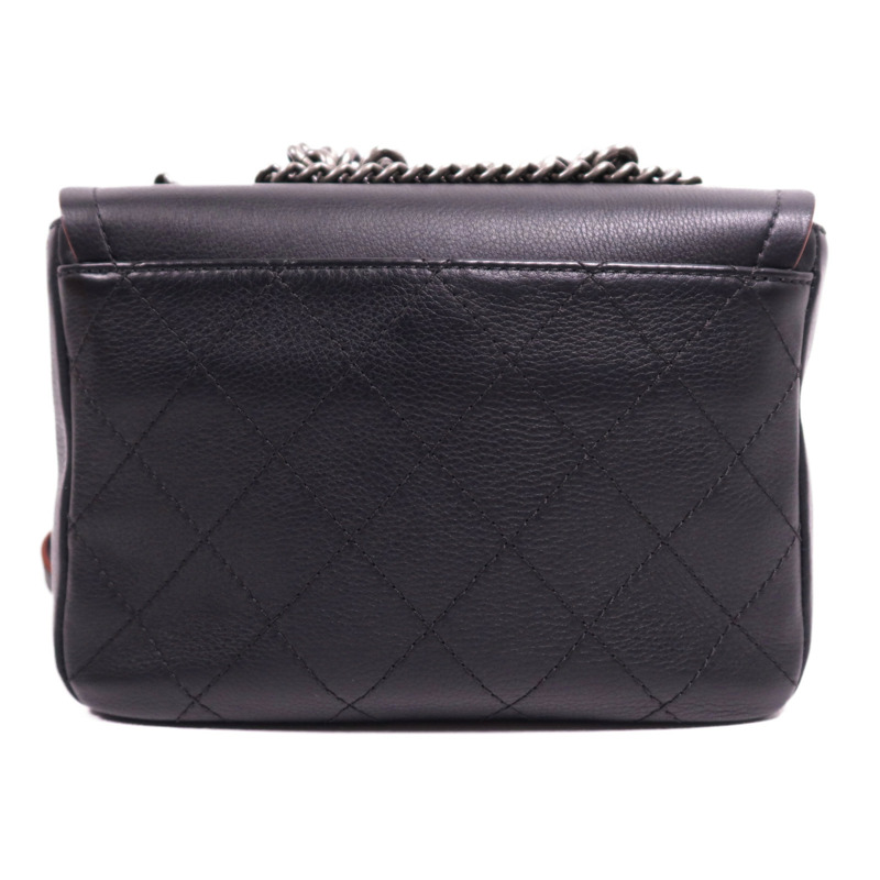 CHANEL 牛皮皮革Chain Shoulder Bag銀扣鏈帶肩背袋-1