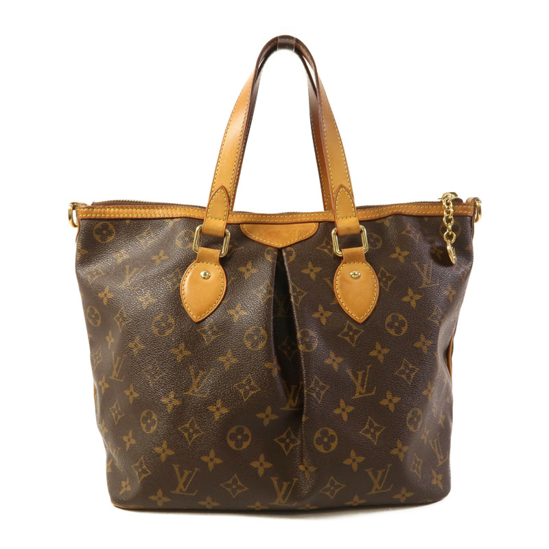 LOUIS VUITTON Monogram Palermo PM金扣手挽肩背兩用袋棕色-1
