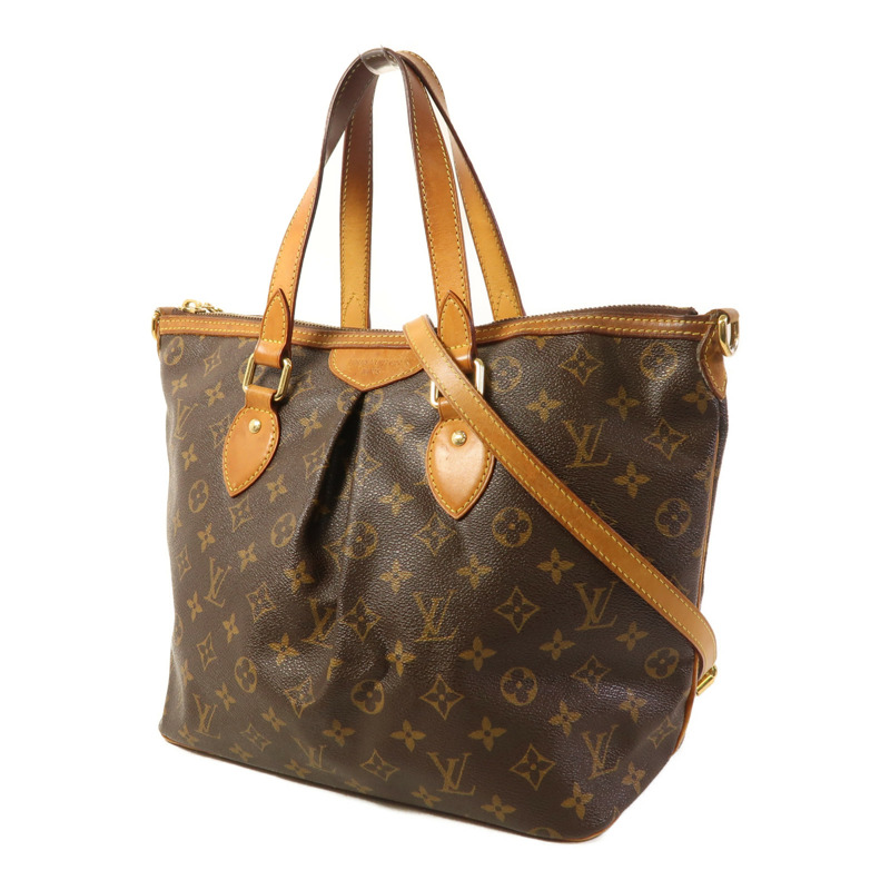 LOUIS VUITTON Monogram Palermo PM金扣手挽肩背兩用袋棕色-2