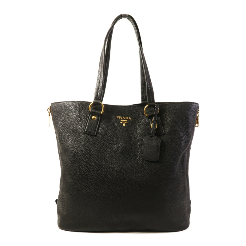 PRADA 牛皮皮革Tote Bag金扣肩背袋-0