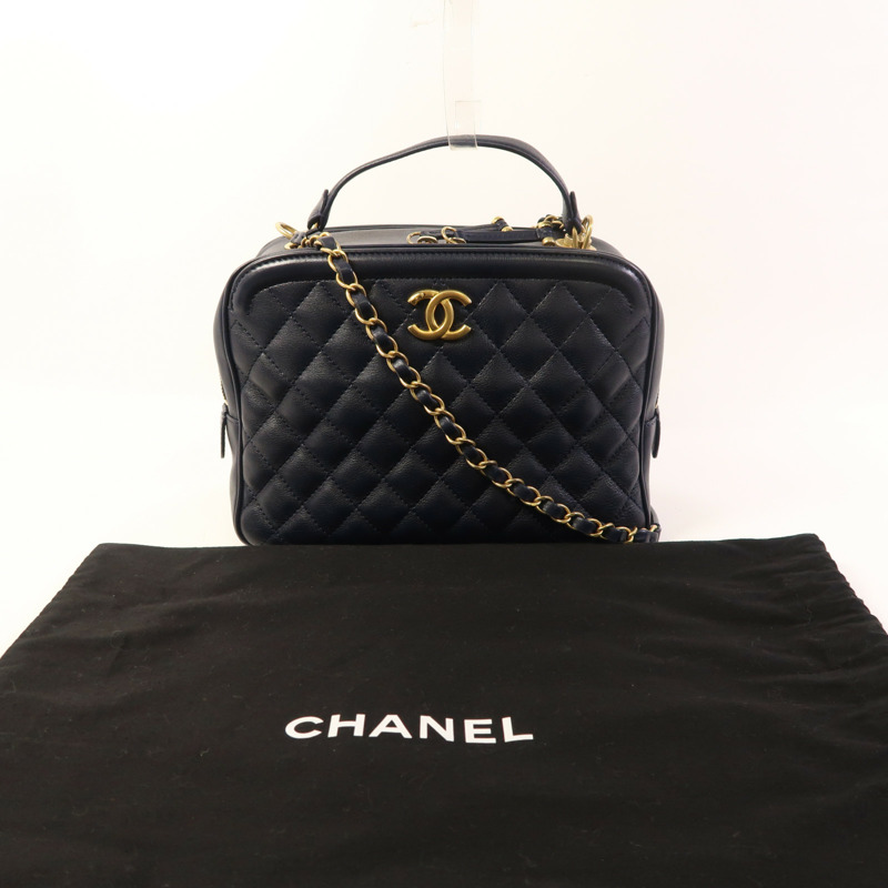 CHANEL 牛皮皮革2 Way Shoulder金扣手挽肩背兩用袋-10