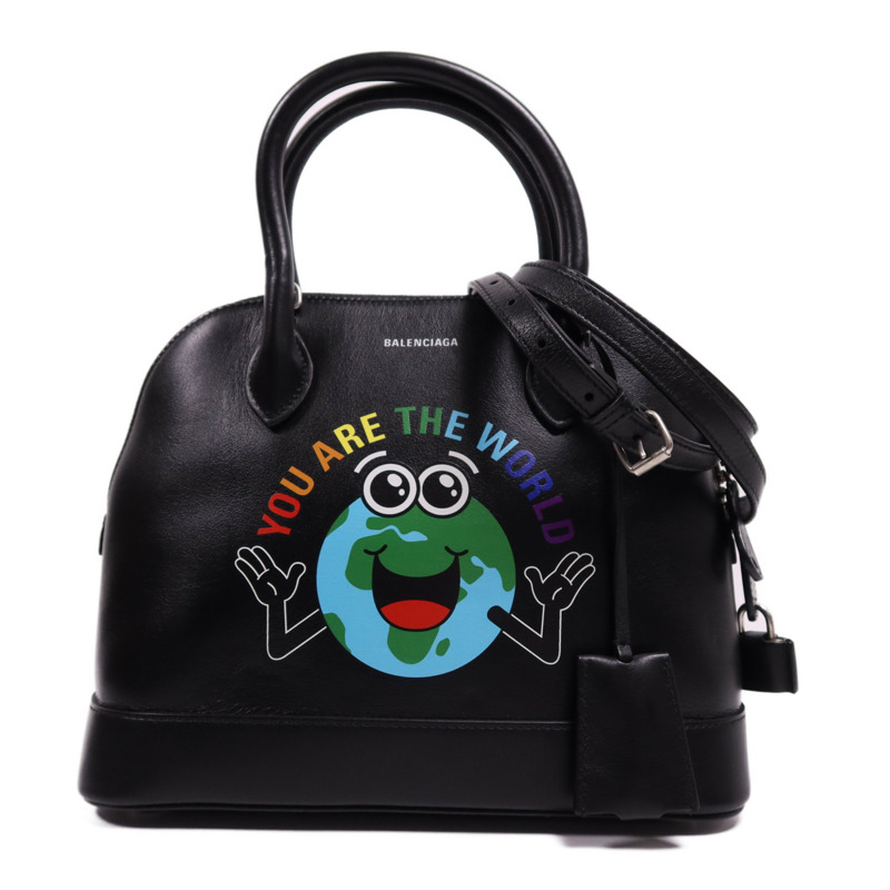 BALENCIAGA 牛皮皮革Ville Small銀扣手挽肩背兩用袋-0